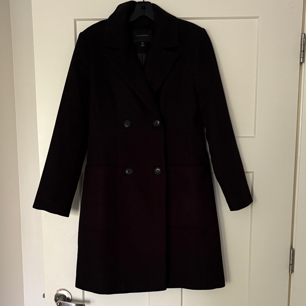 Women's Black Double-Breasted Coat